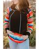 Azura Exchange Striped Patchwork Kangaroo Pocket Hoodie