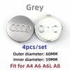 For Audi 60/61/68/69/77MM 4pcs Car Wheel Center Hup Cap Cover A4 A6L A7 A8 A3 A5 A6 S3 S4 Q3 Q5 Q5L Q7 Modification