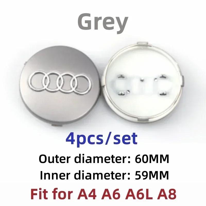 For Audi 60/61/68/69/77MM 4pcs Car Wheel Center Hup Cap Cover A4 A6L A7 A8 A3 A5 A6 S3 S4 Q3 Q5 Q5L Q7 Modification