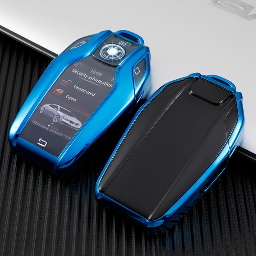 Leather Key Holder for BMW 7 Series 5 Series 530L 6GT X3 Smart Key Fob Case with LCD Screen Protection