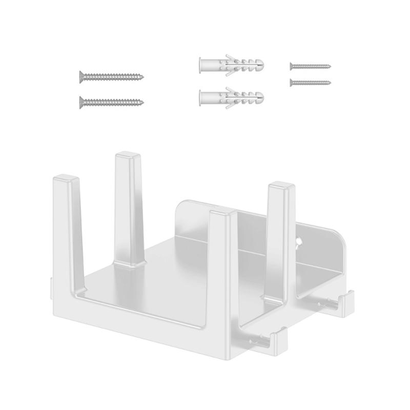 Universal Wall Mount Shelf For Routers Modems TVs Boxes Holds Devices Up To 45mm Thick With Cable Management Hooks