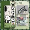 Shockproof Wrist Strap Phone Case For LG Velvet 4G/5G Silicone Soft case Durable Kickstand Cartoon Lanyard Panda Ring