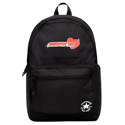Letter Logo Zipper Polyester Backpack Medium Unisex Backpack Black 10026894-A01