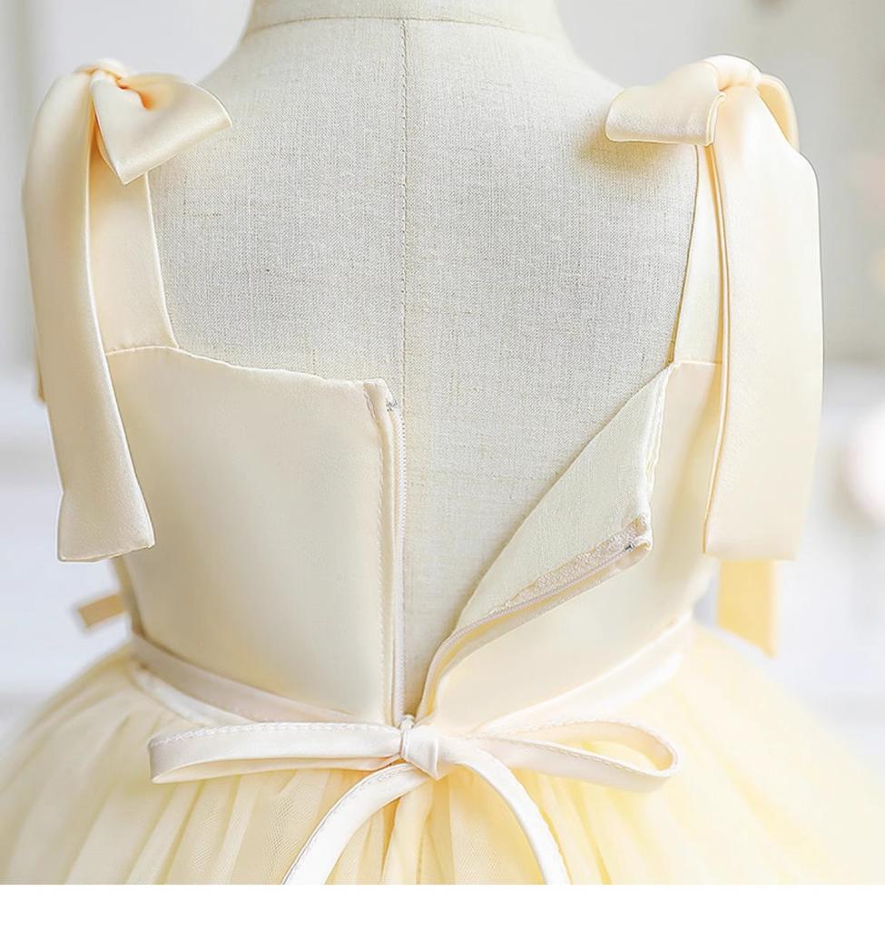 Summer Baby Girls Party Dress Kids Bow Fluffy Tutu Gown Flower Girls Blue Dresses Wedding