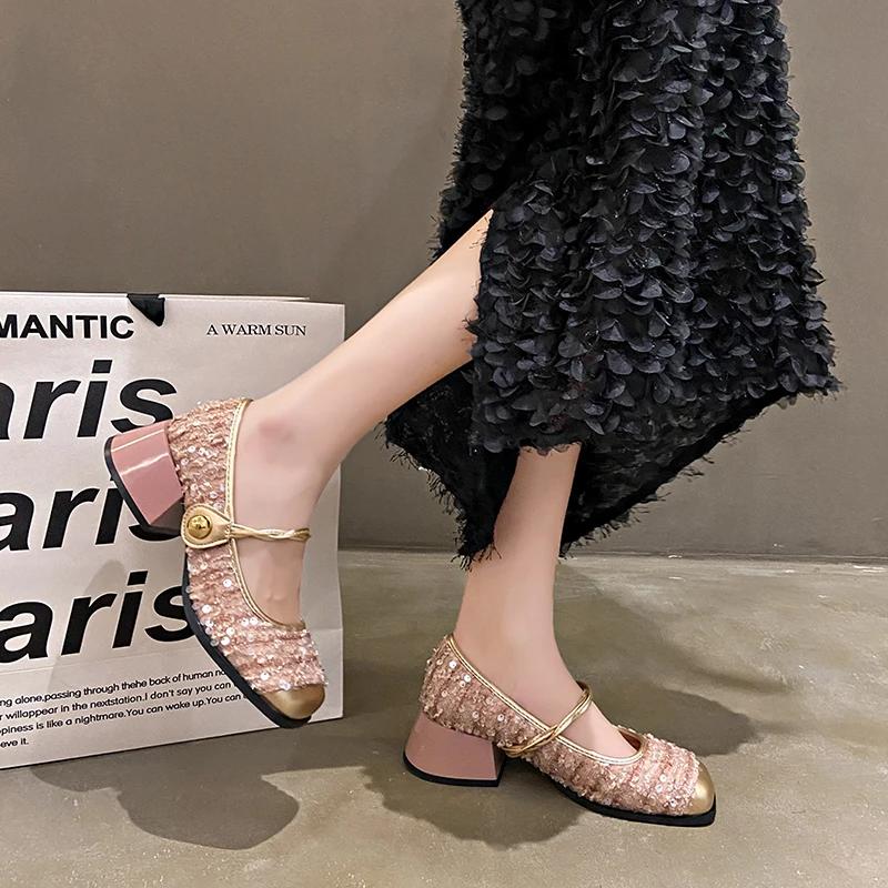 Fashion Women's Mary Janes Shoes 2024 Summer New Fashion Platform High Heels Pumps Female Party Dance Wedding Shoes Female Large Size 40