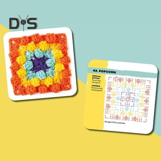 The Granny Square Card Deck 50 Mix Crochet Patterns Card Deck Crochet Blocks Clothes Accessories for Adults Beginner