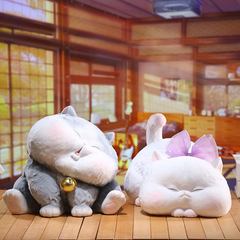 

Lazy Cat Piggy Bank - Large Resin Plush Toy for Kids Room or Home Decoration розовый