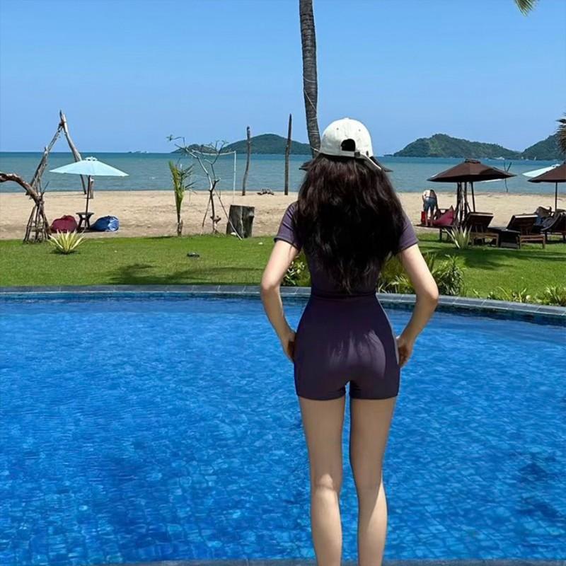 Womens Plus Size One-Piece Swimwear 2026 High-Elastic Racing Bathing Suit Pool Spa Fitness Swimming