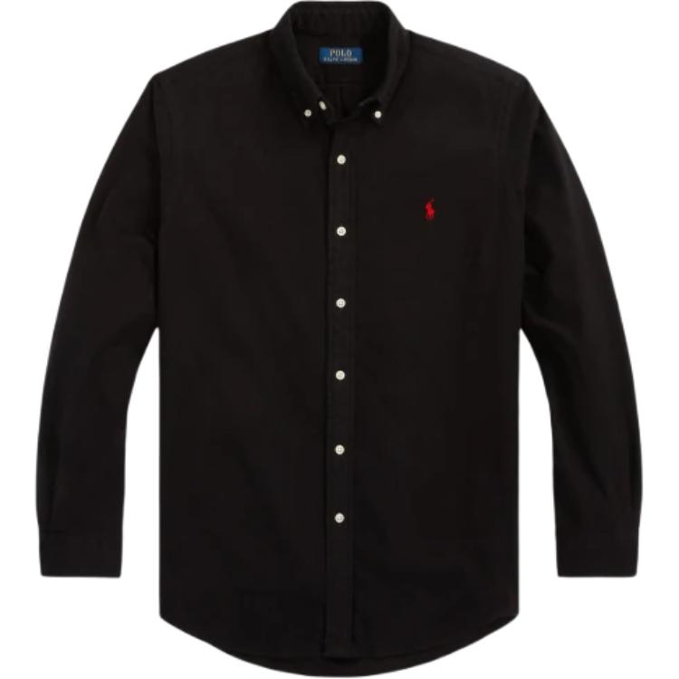 

Рубашка с длинным рукавом и вышитым логотипом Polo Ralph Lauren, однобортная, мужская, 710922280-002 M