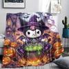 1PC Kuromi Print Flannel Blanket, High quality All Seasons, Home Decor, Warmth and Comfort, Perfect for Christmas Gifts