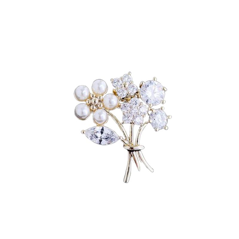 

Exquisite Crystal Flower Bouquet Brooch Pin Luxury Rhinestone Brooches For Women Men Banquet Wedding Party Clothing Jewelry
