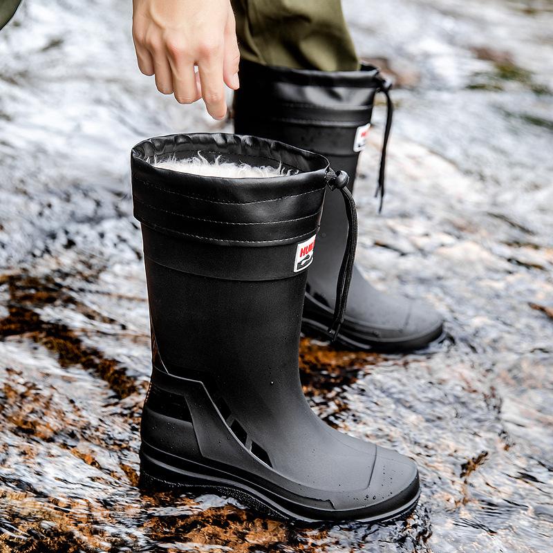 High-end Rain Shoes Men's Closed Rainproof Waterproof Shoes High Rain Boots Takeaway Rider Special Rubber Shoes Fishing Shoes