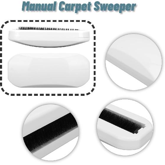 Handheld Crumb Sweeper, Carpet Sweeper Cleaner with Garbage Collection Nutshell Soft Debris Collector, Reusable Table Sweeper for Table, Mat, Bed