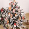 1Set of Christmas Decorations Sigong Grid 12PCS Wooden Gingerbread Man Christmas Tree Pendant Cartoon Couple Doll Pendant