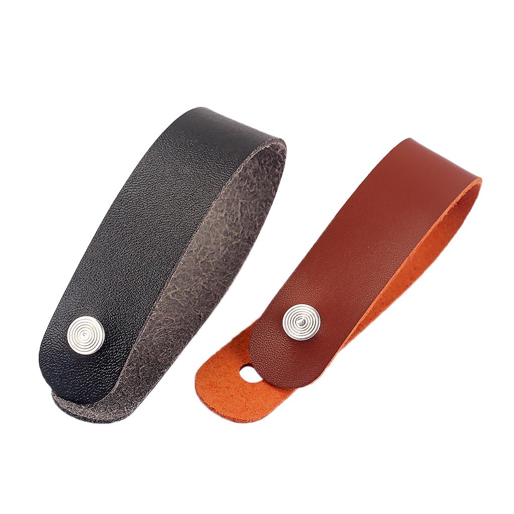 Buy 2 Pieces PU Leather Strap Hook Button for Acoustic Folk Classical