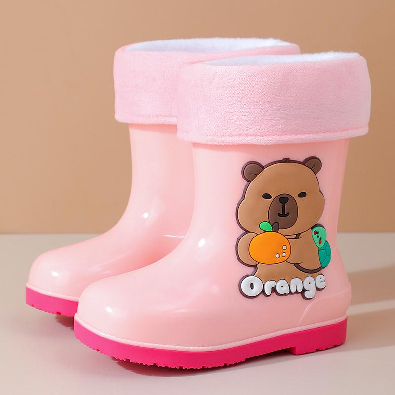Capybara Kinder Gummistiefel, rutschfest, warm, mit weichen Sohlen