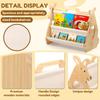 Kids Bookshelf Wooden Montessori Bookshelf with Carry Handle Toddler Picture Book Storage Rack Multi-Layer Storage Bookshelf