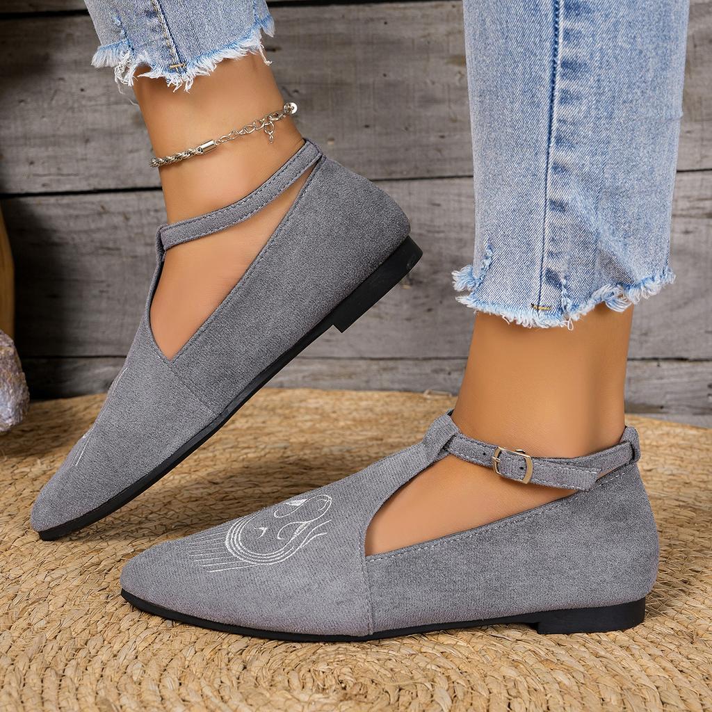 2025 Autumn and Winter Foreign Trade New Women's Casual Single Shoes Large Size Pointed Buckle with One Pedal Shallow Single Shoes