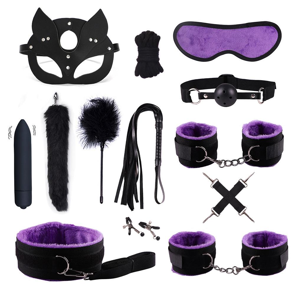 Erotic Sex Toys for Women Adults Games Nylon Bondage BDSM Kits Handcuffs Sex Whip Mouth Gag Soft Fox Tail Anal Plug Sexy Shop