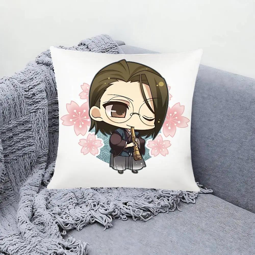 Anime Hakuoki Pillow Case Cushion Cover Soft Cute Throw Pillow Case For Car Sofa Pillowcase Polyester With Zipper