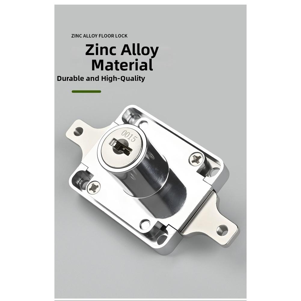 Zinc Alloy Cabinet Floor Lock with Tamper Resistant Design Foldable Copper Key for Wardrobe For file Cabinet Storage Cabinet Use