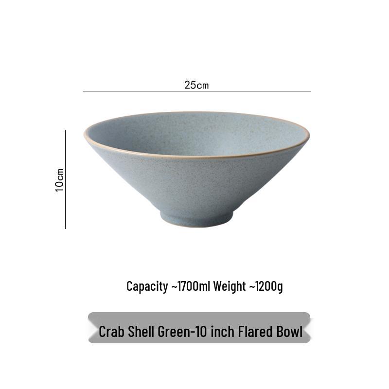 Japanese Dasa Large Coarse Pottery Ramen Bowl - Anti-scalding Retro Style for Noodle Shops and Restaurants, Perfect for Beef Noodle Soup.