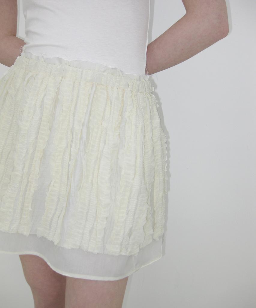 Kasel Ripple Layered Skirts, Ivory