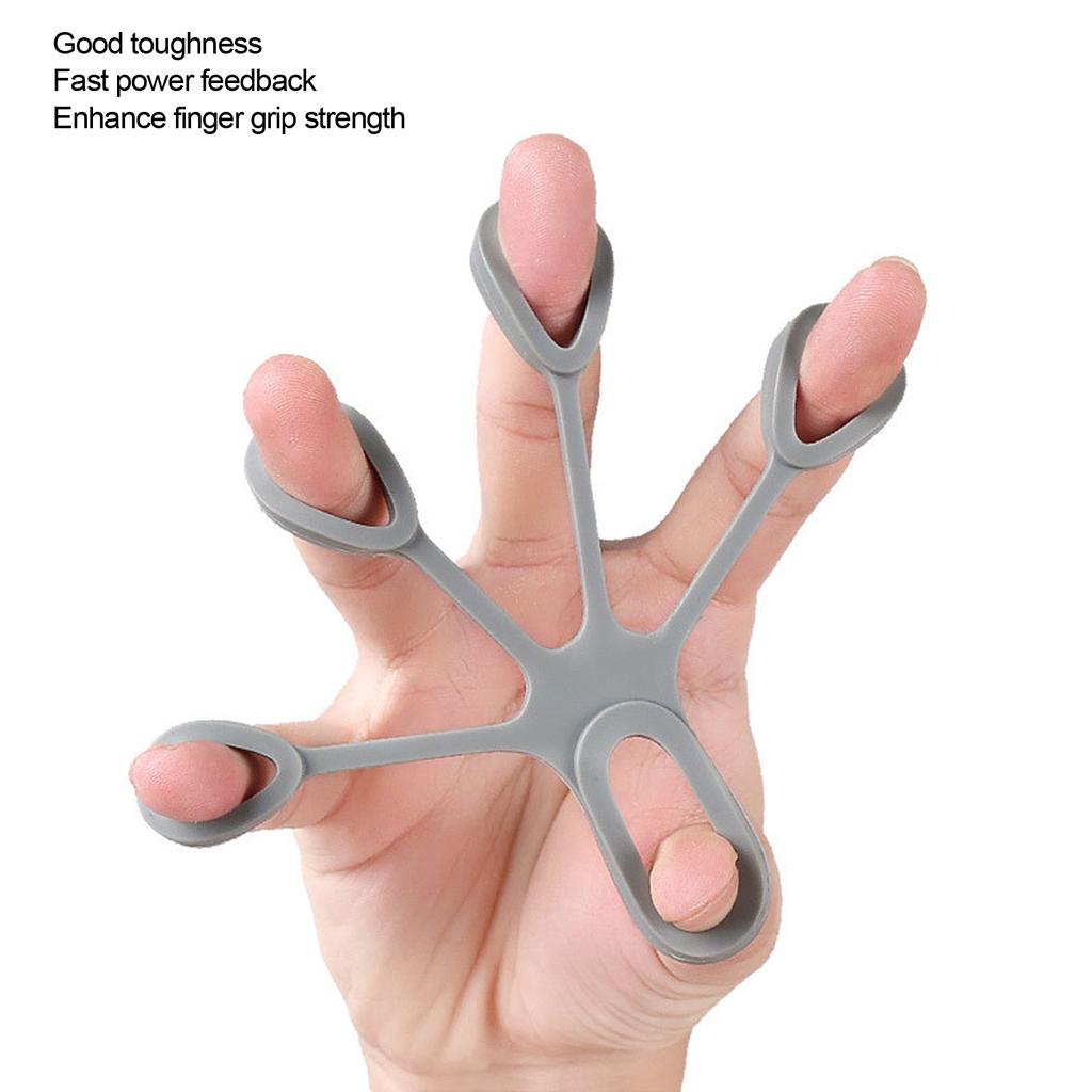 2pcs Finger Stretcher Silicone Portable Soft Elastic Finger Grip Strengthener 6.6LB (Light Green Light Gray)