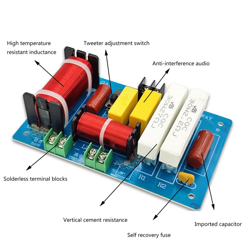 PA-2A 450W Pure Bass Subwoofer Crossover Frequency Distributor Divider 2 Way Speaker Audio Crossover Filter