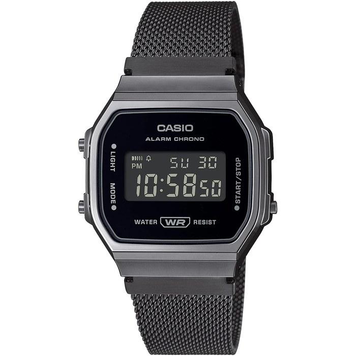 Casio Digital Watch Vintage Series A168WEMB-1B Black Mesh Metal Band