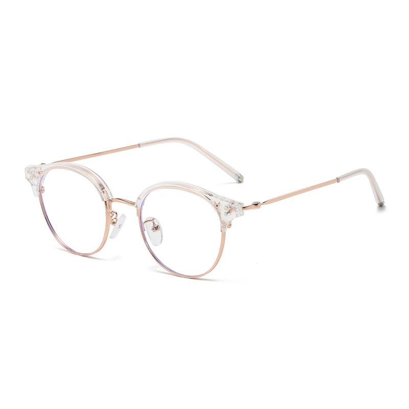 9381 Metal Frame Anti-Blue Glasses Eyebrow Frame Round Frame Glasses Literary Xiaoqing Can Be Matched With Myopia