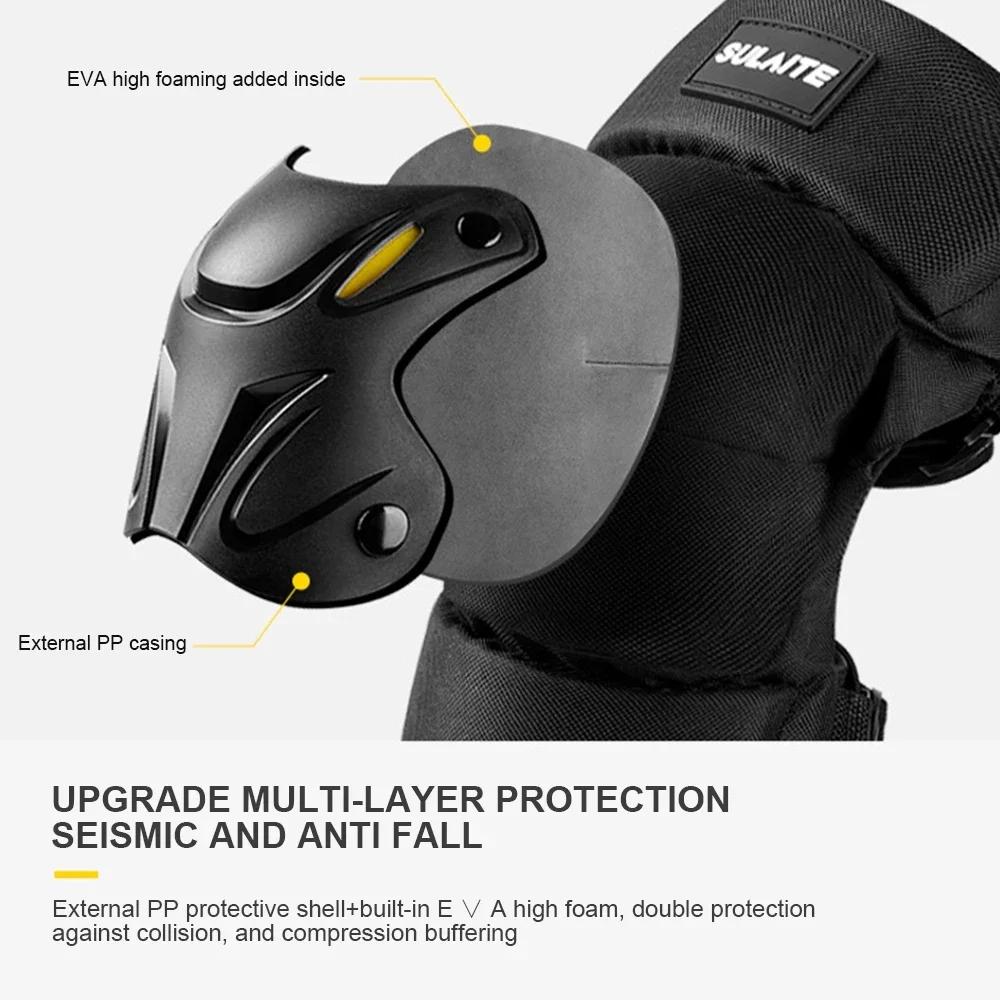 1Pair Motorcycle Knee Elbow Guards Pads Black Motocross Racing Protective Gear for Electric Bike Mountain Biking