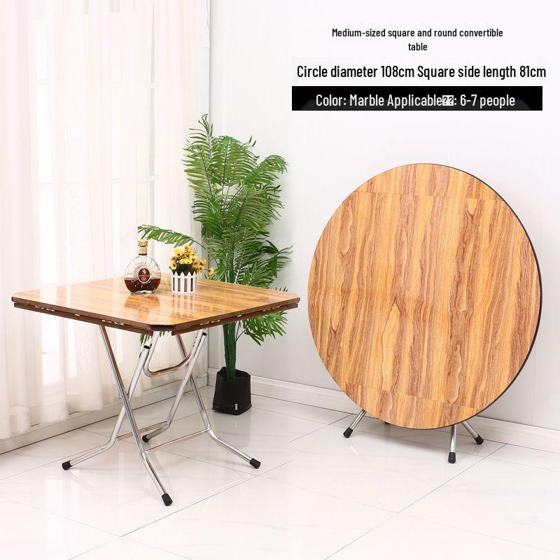 Compact Foldable Round Dining Table for 4 - Ideal for Small Apartments