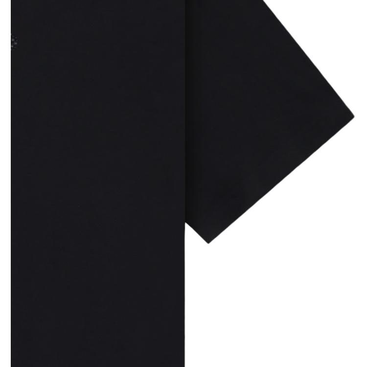 We11done Spring 26 Rhinestone Style Logo Minimalist Short Sleeve T-Shirt Unisex Tops Black WD-TT0-26-850-U-BK