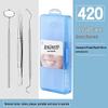 Dental Oral Care Tool Set: Stainless Steel Mouth Mirror, Probe, Tartar Remover, Toothpick