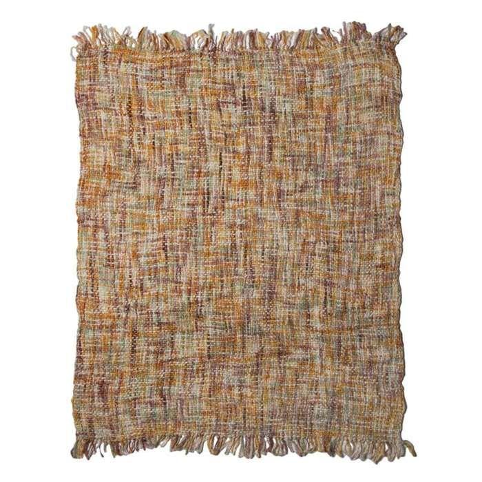 Orange Knit-look Plaid 130x170