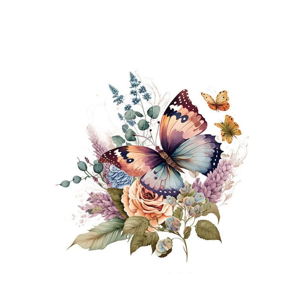 Multicolor Floral Butterfly Decals PVC Wall Mural Gift Butterfly Toilet Stickers