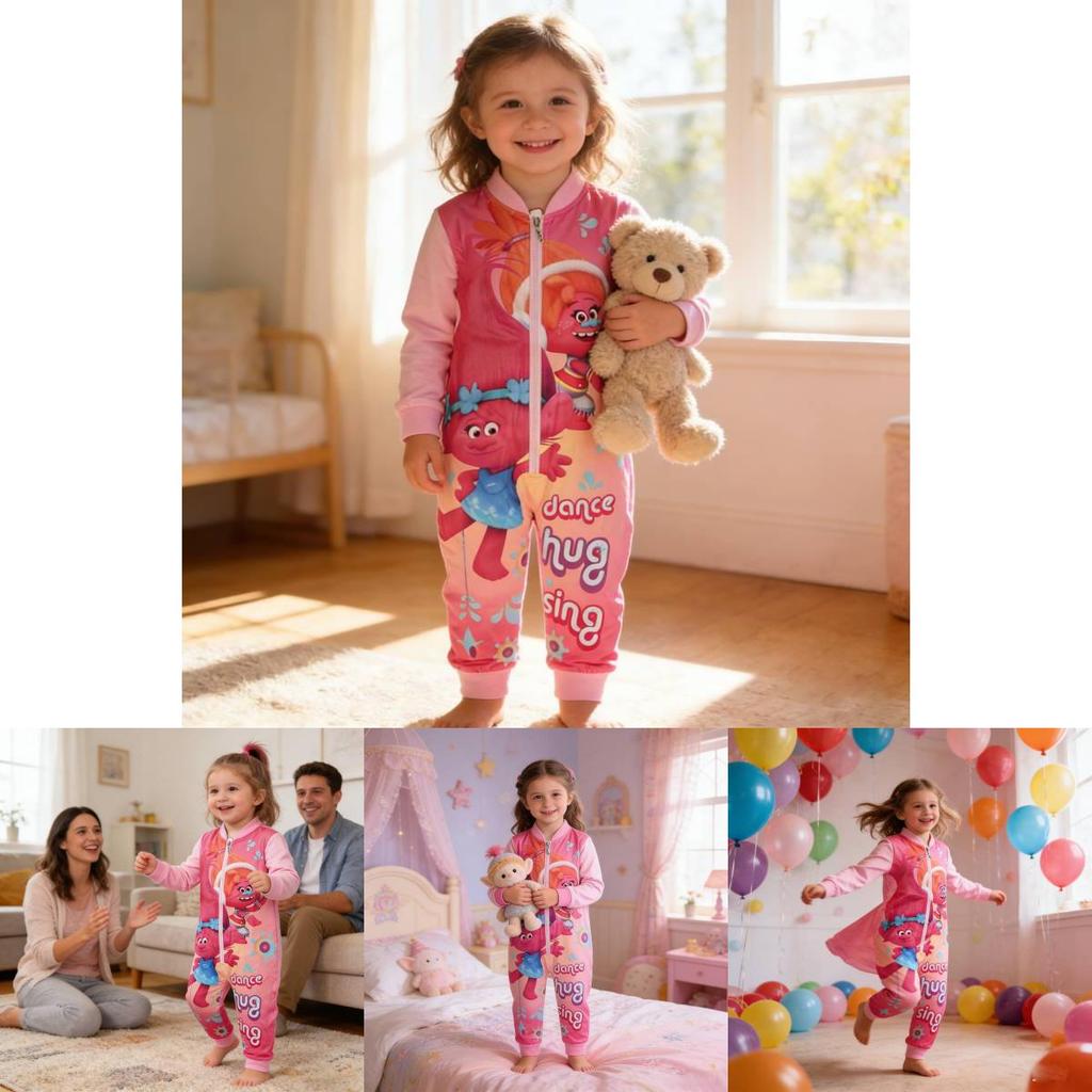 Kpop Demon Hunter Cartoon Toddler Sweater Pants Set With Cotton Blend Fabric For Kids Age 3 To 8