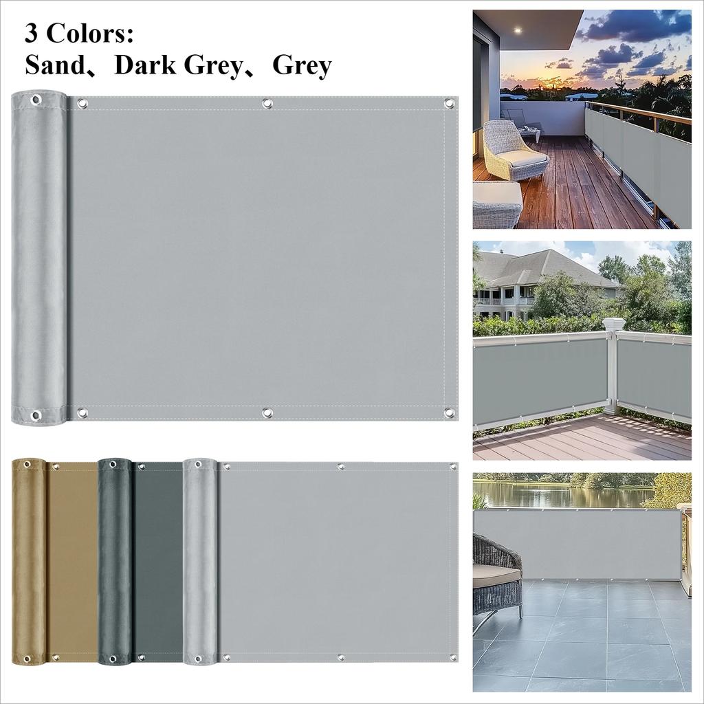 Balcony Privacy Screen Cover Fence Patio Waterproof Shade Cloth 95% UV Protection Shield Deck Shade Sail Garden Porch Pool Decor