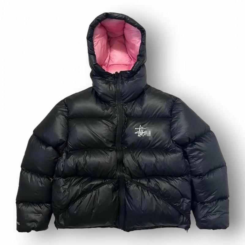 STU Classic Embroidered Zip Hooded Cotton Jacket Unisex Thick Warm Casual Winter Coat