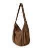 ALYSS Slotted Belted Suede Hobo Crossbody Bag [Brown]