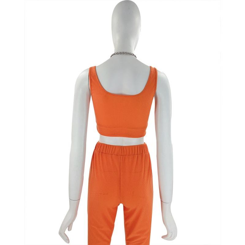 Women's Straight Draped Hip Tight Yoga Pants Solid Colour Sleeveless Vest Fashion Casual Pant Suit