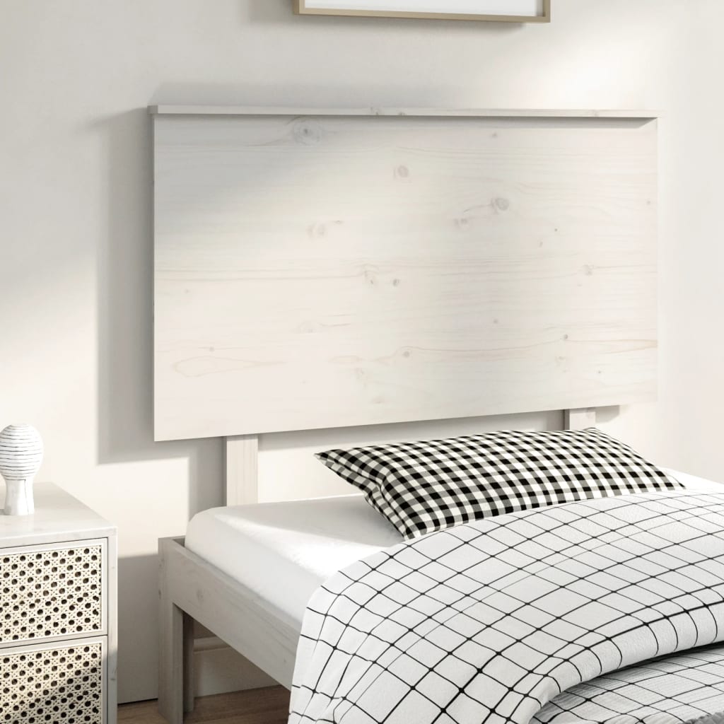 Vidaxl Wezgłowie Łóżka, Białe, 104X6X82,5 Cm, Lite Drewno Sosnowe