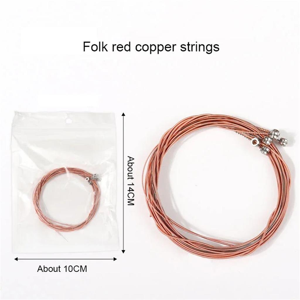 Miwayer 1 Set 6 Pieces Colorful Acoustic Guitar Strings Musical Instrument Replacement Parts for Guitars