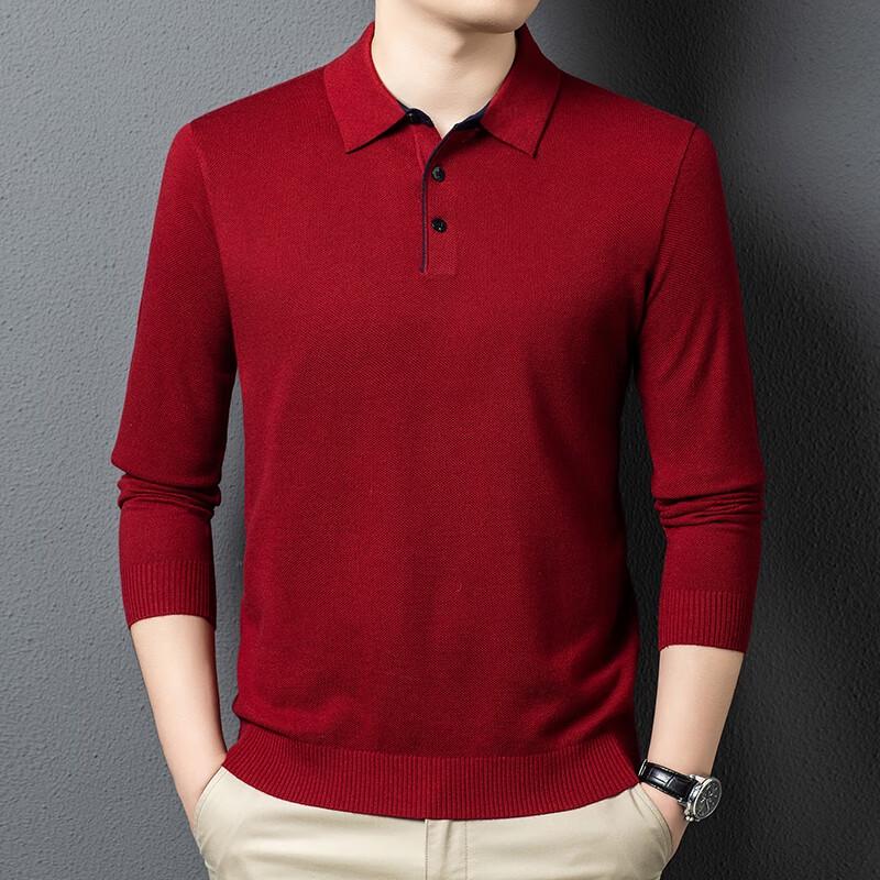 Men's Solid Knit Polo Sweater