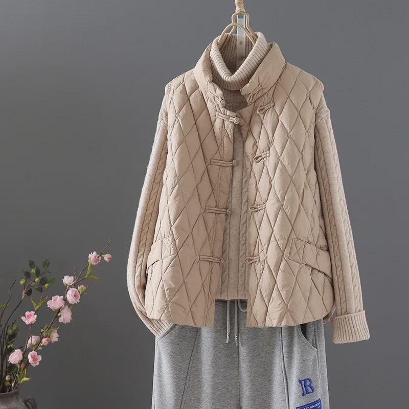 New 2023 Autumn/Winter Women's Retro Buttoned Thin Warm Cotton Vest