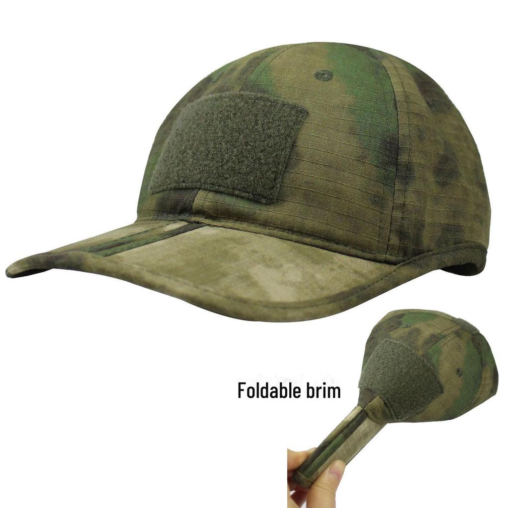 Men's Camouflage Sunshade Tactical Baseball Cap - Foldable, Velcro, Sun Protection, and Ideal for Outdoor and Fishing Activities.
