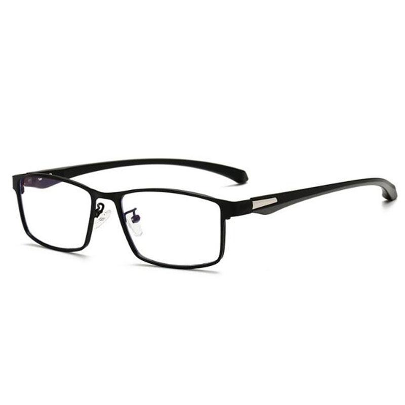 Square Finished Myopia Glasses Full Metal Frame Ultralight Shortsight Spectacles 0 -0.5 -1.0 -2.0 To -6.0