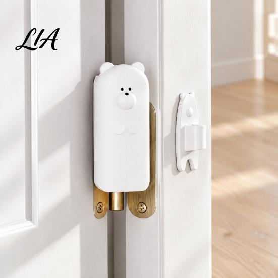 Soft Elastic Door Security Silicone Pinch Guard, Hanging Anti Slam Stopper, Cartoon Bear Design, Child Flexible Stopper Safety Finger Guard