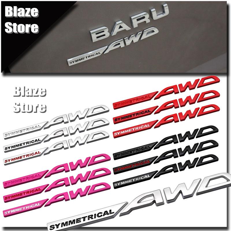 3D Metal Symmetrical AWD Badge Car Tailgate Car Sticker For BRZ XV Outback Forester Asahi Panther WRX Impreza